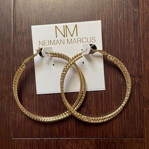 Neiman Marcus Gold Hoop Clasp Earrings